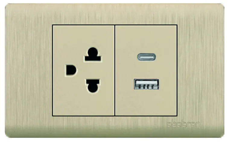 Toma Doble Usb Entrada Tipo A Y Tipo C Empotrar