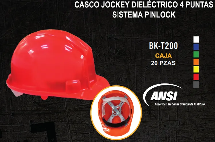 CASCO JOCKEY DIELÉCTRICO 4 PUNTAS SISTEMA PINLOCK