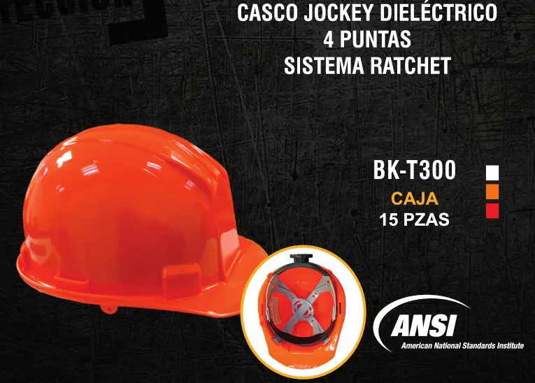 CASCO JOCKEY DIELÉCTRICO 4 PUNTAS SISTEMA RATCHET