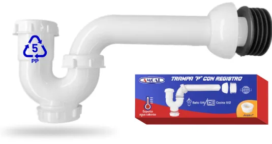 TRAMPA TIPO P SIMPLE CON REGISTRO EN CAJA