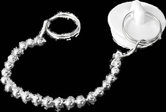 TAPÓN BLANCO PARA DESAGÜE 1.1/4 CON CADENA METALIZADA