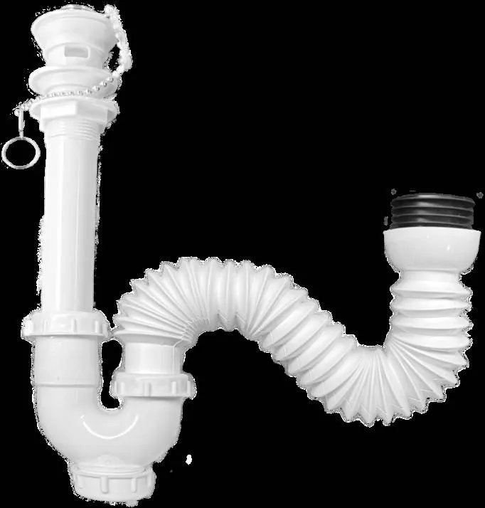 TRAMPA TIPO P FLEXIBLE CON REGISTRO Y DESAGÜE 1.1/4 CON TAPÓN - SIN REBOSE